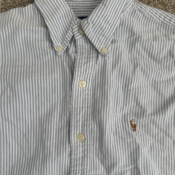 Ralph Lauren Sport Blue and White Button Down Shirt - Picture 3 of 4